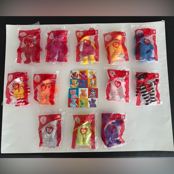 Ty Other - 2004 Complete Set of 12 McDonald’s Happy Meal Teenie Beanie Babies with 2 prints